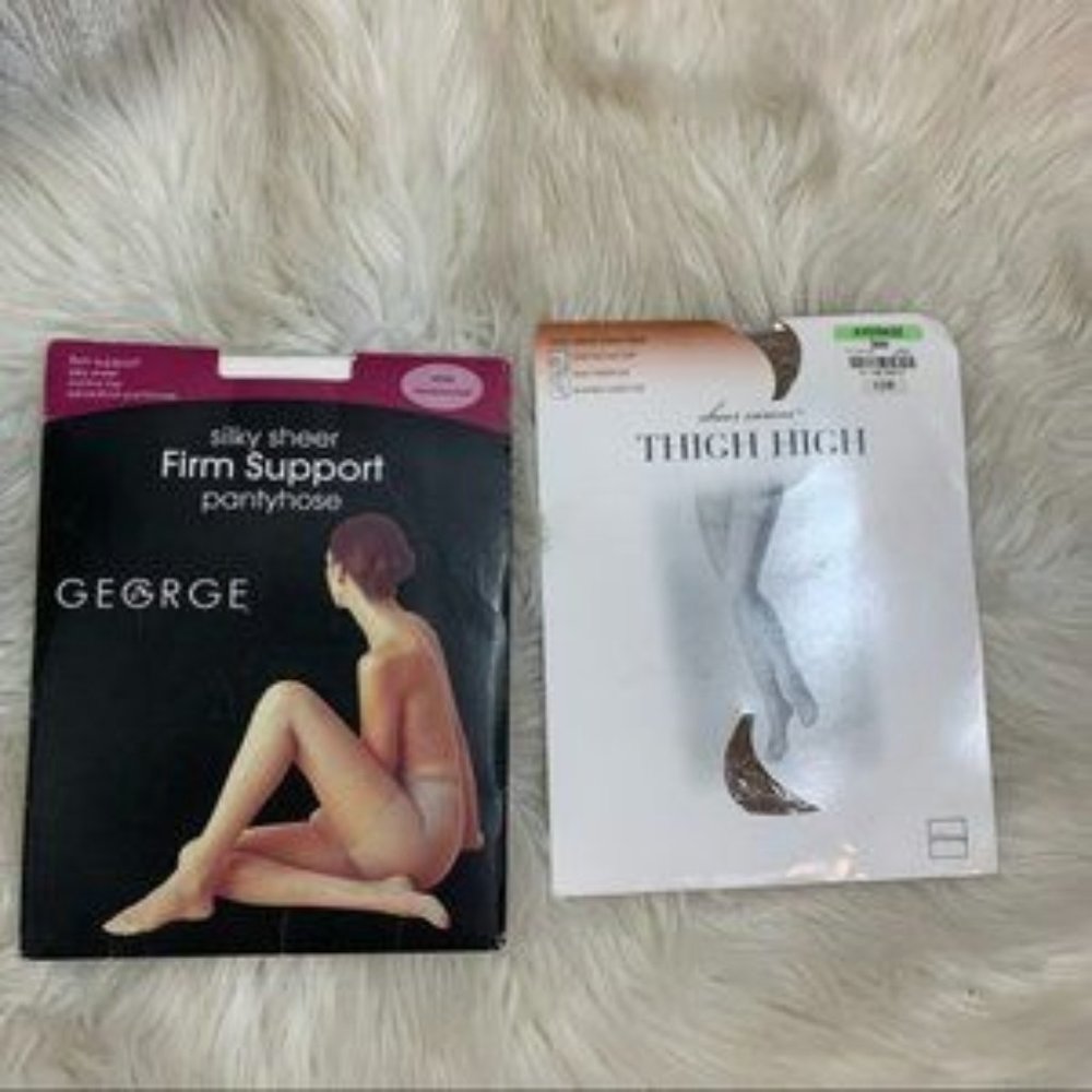 New bundle average/med panty hose nude and white